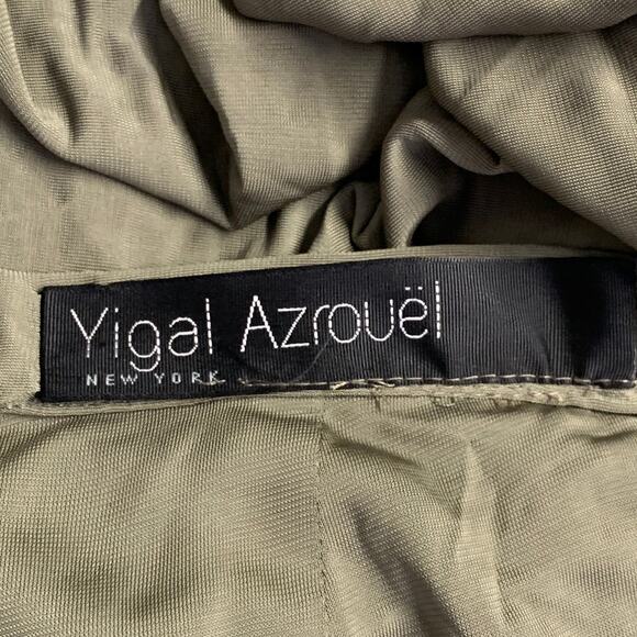 YIGAL AZROUEL Size 6 Green Olive Rayon Slip Maxi Skirt - Picture 3 of 4